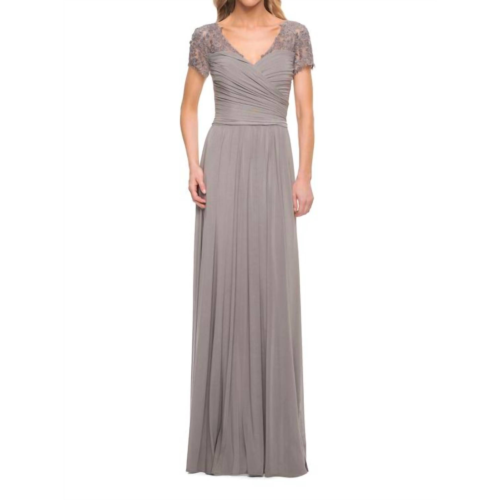 New La Femme Mother Of The Bride Dress In Silver